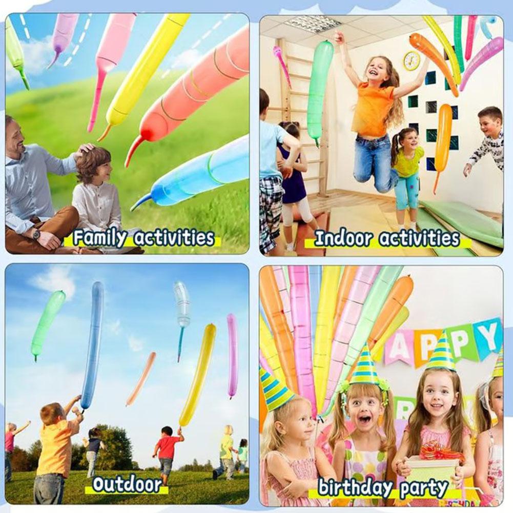50/100 Piezas Globo Cohete Volador Volador Chillón Decoración Fiesta de Cumpleaños Juguetes Inflables para Niños Entretenimiento al Aire Libre