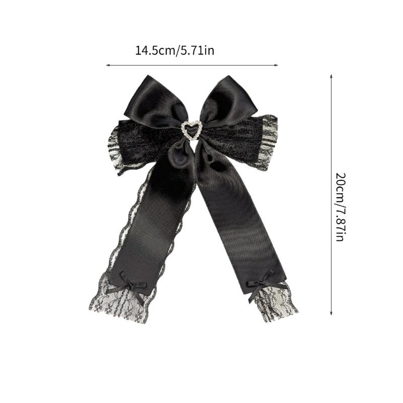 Gothische Haarnadel Große Schleifen Haarspange Schleifen Schleife 2000er-Stil Bänder Büschel