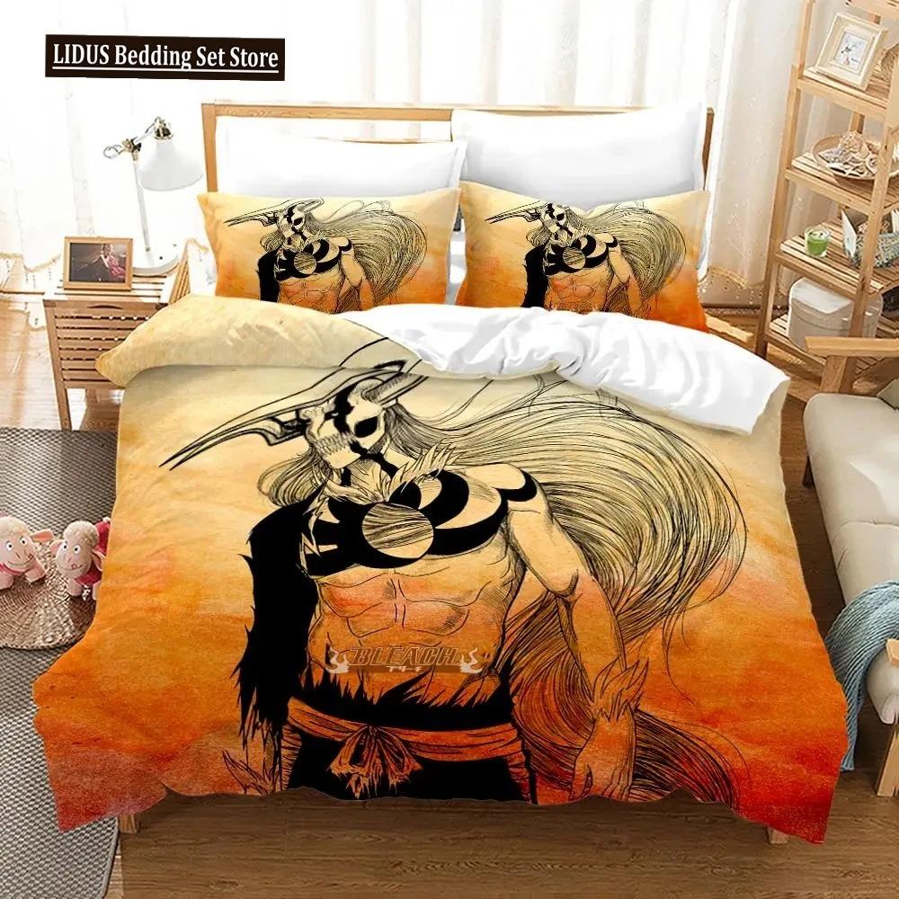Anime Bleach Kurosaki Ichigo Bedding Set Boys Girls Twin Queen Size Duvet Cover Pillowcase Bed Boys Adult Home Textileextile