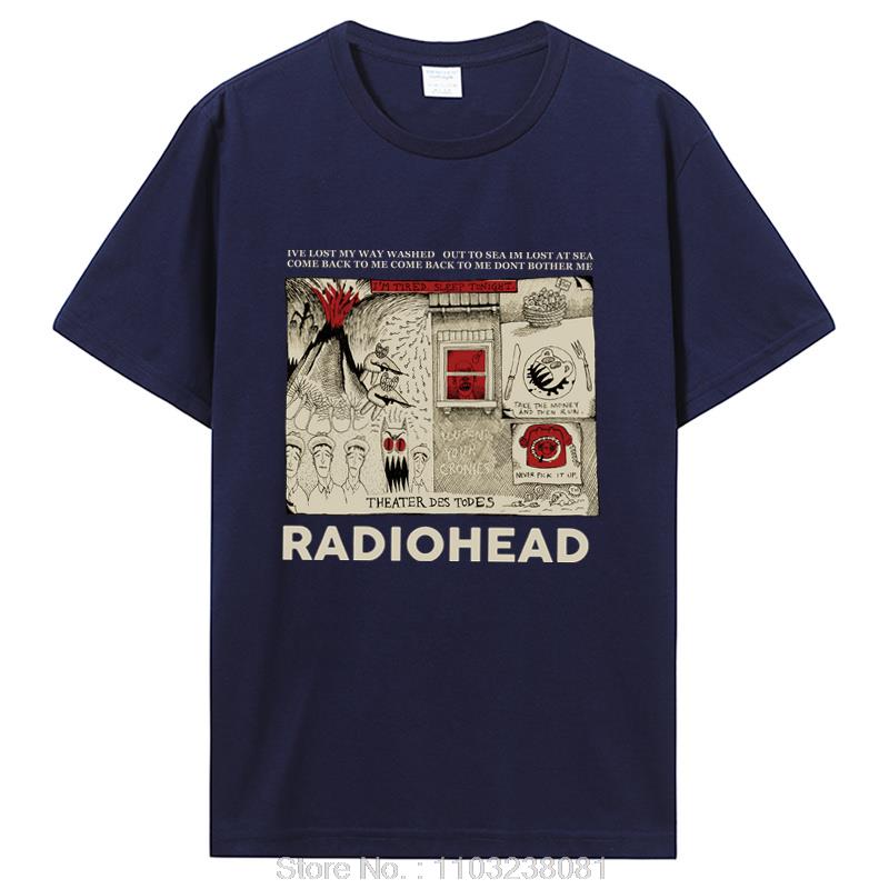 Radiohead T Shirt Vintage Hip Hop Rock Band Tshirt Unisex Music Fans Funny Prints Unisexs Short Sleeve  Cotton Harajuku Tees