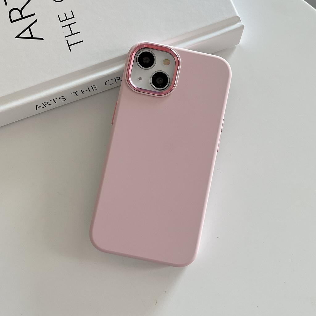 Liquid silicone mobile phone case for iPhone 15 Pro Max/13 Pro/12, with metal groove, suitable for Apple 14 Plus.