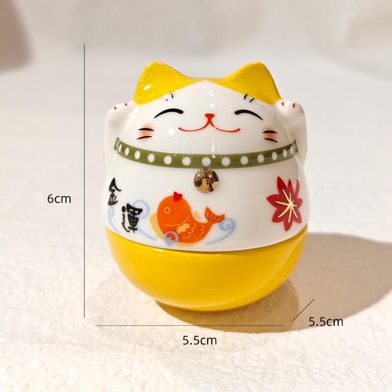 Japanische Glückskatze Keramik Maneki-neko Skulptur Schlafzimmer, Wohnzimmer, Schreibtisch Dekorative Verzierung Geburtstags- & Neujahrsgeschenk