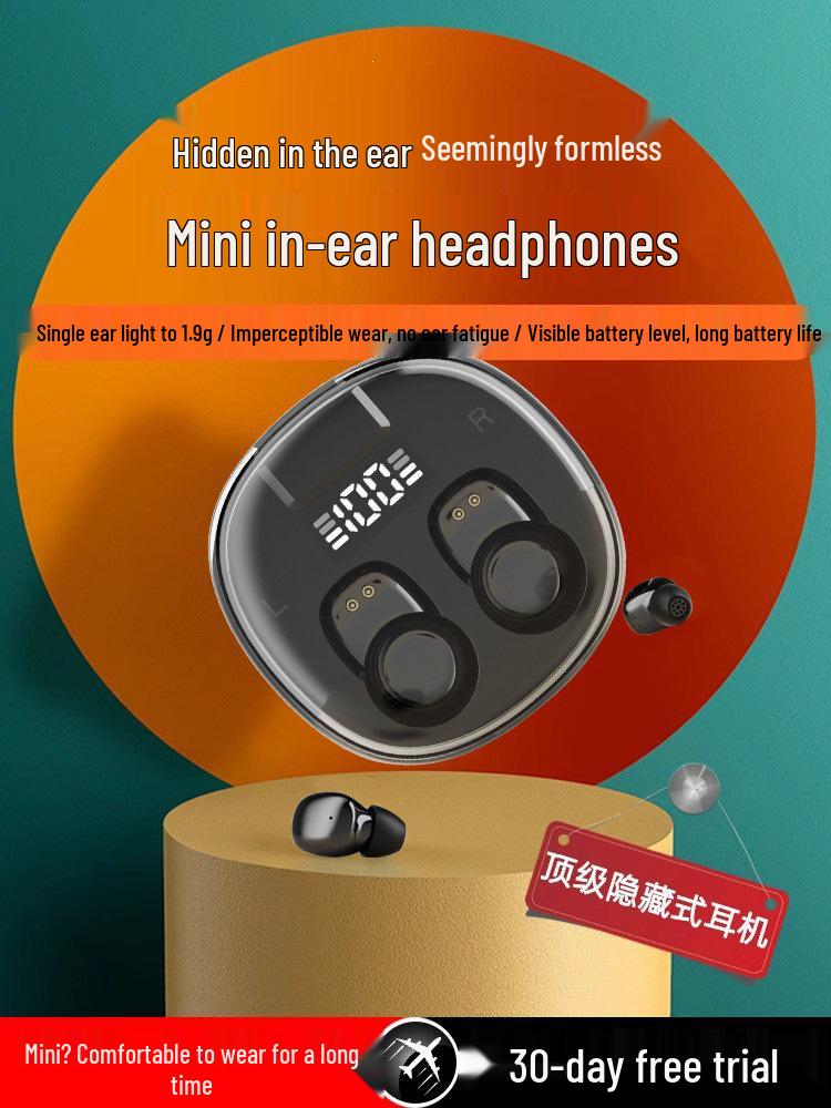2024 Ultra-Small Noise-Cancelling Wireless Earbuds with Long Battery Life & In-Ear Fit for Sleep & Sports