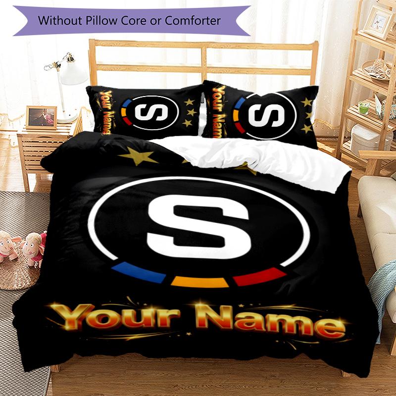 3pcs AC Sparta Praha Cover Set - Personalized Name, HD Printed Bedding with 1 Cover and 2 Pillowcases - Perfect for Home Decor, Easy Care