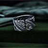 Adjustable Open Ring Men Women Vintage Floral Geometric Design Copper Statement Minimalist Fashion Jewelry