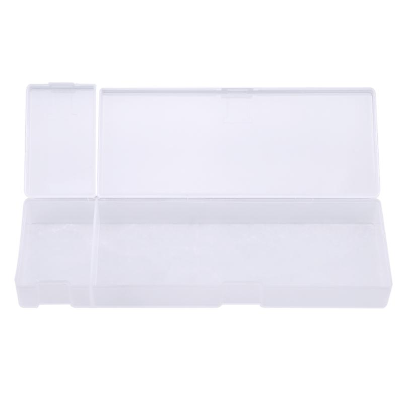 1Pc Rectangle single-layer Nail Art Tool Empty Storage Box Tweezers Clippers Brush Portable Plastic Container Pencil Case