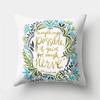 Tropical  Letter Flower Plant Polyester Pillowcase Sofa Living Room Home Decoration Car Waist Cushion Cover