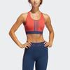Adidas Drst 3S B Striped Print Medium Support Sports Bra Women Underwear Bright-Pink Fluorescent GM2848