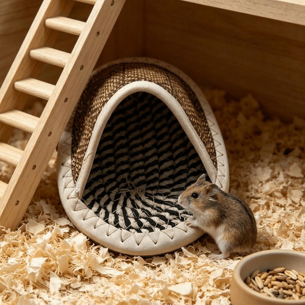 Slipper Shape Hamster Cool Nest Breathable Wear Resistant Hamster Slipper Nest Weave Scratch Resistant Small Pet Bed Pet Resting