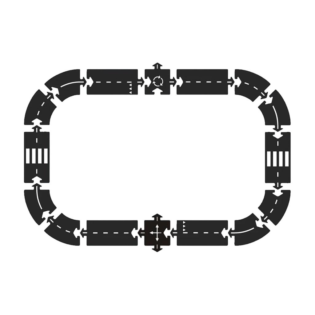 Flexible Rubber Road Puzzle Track Pieces,Flexible Expressway Circuit Set Toy,Indestructible Modular Puzzle Car Highway Tracks,Gift For Indoor Outdoor