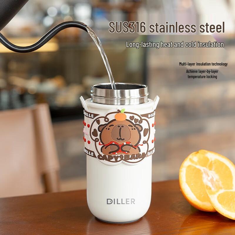 Diller Capybara 520ML Dual-Drink Insulated Water Bottle