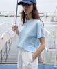 Leuba Henley Neck Cotton T-Shirt - Bliss Skyblue