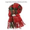 Warm Sweet Plaid Wool Scarf Tassel Red Long Shawl New Year Solid Color Cape Wraps Autumn Winter
