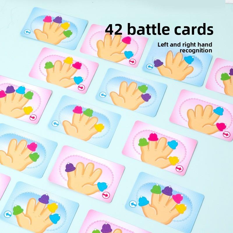 Left Hats Thumb Right Hand Training Toy Kids Early Education Cognition Color