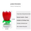 Lotus Rotating Music Birthday Candle for Cake - Advanced Design for Girls
