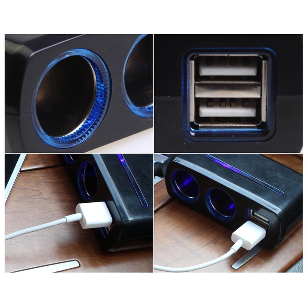 2-Hole Car Charger Power Splitter Universal Fit 3A Car Charger with Two USB Outlets for Efficient Device Charging