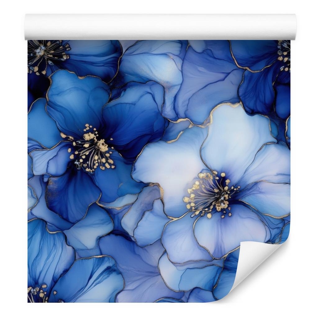 Ink Blue, Azure, Navy Blue and White Wallpaper for Living Room and Bedroom 50x1000
