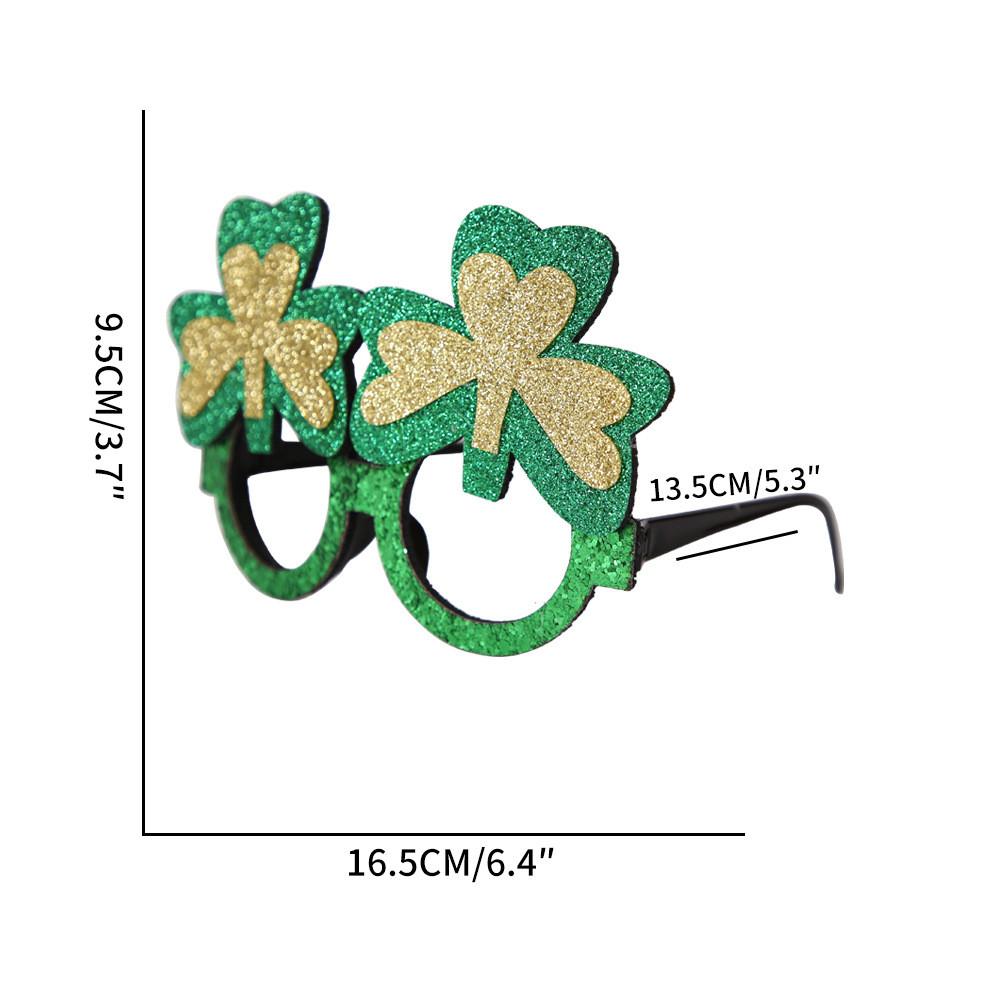 Plastic Stylish Green Glasses With Shamrock And Hat For St Patricks Festivities Day