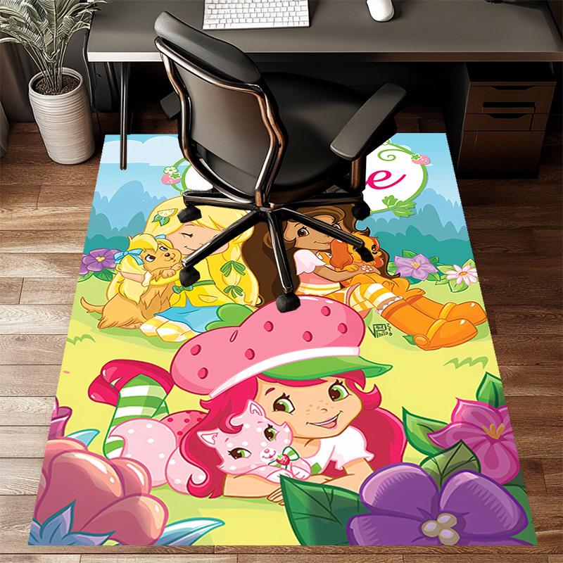 Custom Strawberry Princess Mat Personalized Name, Polyester Washable Indoor Entryway Rug, Gift for Christmas, Easter, Thanksgiving Day