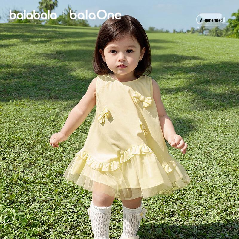 Balabala Infant Girls' Sleeveless Bowknot Princess Dress