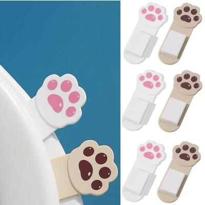 Seimeinoki Toilettensitz Niedlicher Toilettensitz Packung mit Katzenkrallen-Toilettendeckel Bequem anzuheben und gerät nicht in die Hände Badezimmertoilette Inklusive Schwamm