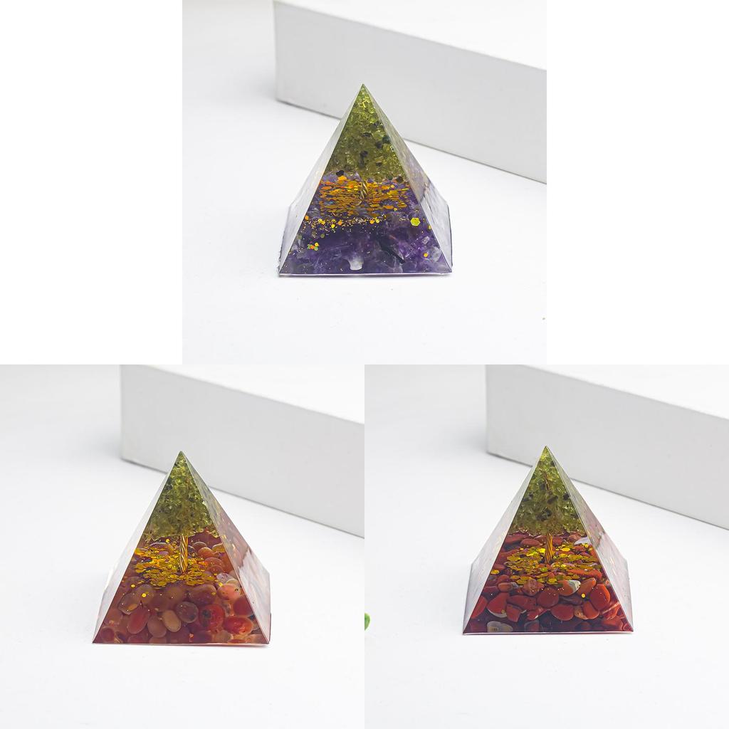 Natural Crystal Quartz Geometric Pyramid Decor For Home And Car Interior