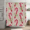 TU Christmas Shower Curtain Festive Holiday Decor Reversible Waterproof Fabric Bathroom Curtain Modern Patterned Backdrop Holida