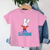 Simon Super Rabbit Cartoon Kids T-shirt Cute Boys Girls Manga Tops Baby Boys Short Sleeve T-shirt Summer Casual O-neck Tee Shirt