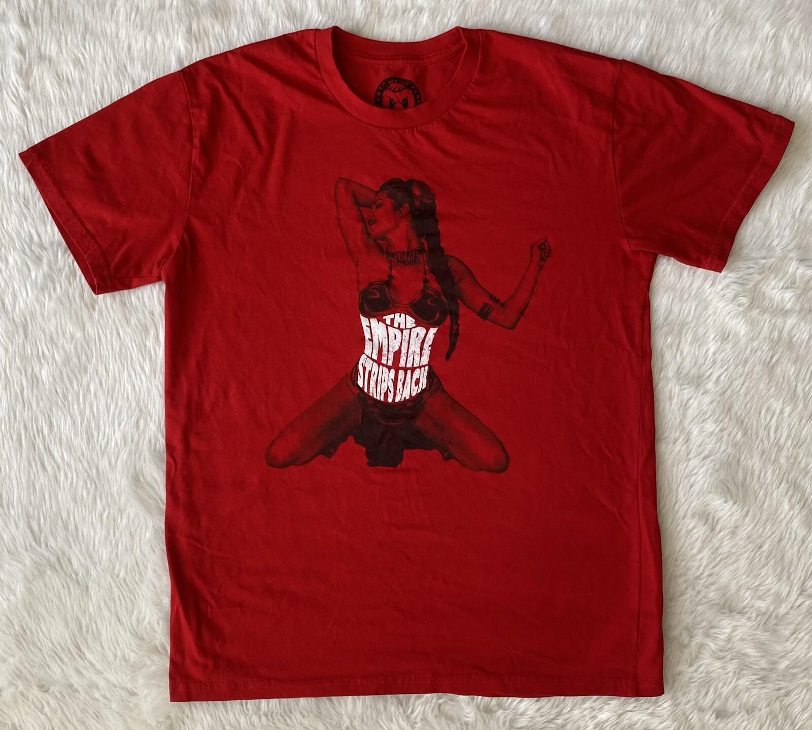 The Empire Strips Back Star Wars Burlesque Parody Leia Red Shirt Size M S