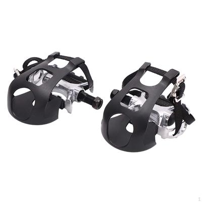 Heimtrainer Pedale Fahrrad mit Zehenkäfig Reparatur Rutschfeste Radfahren Zubehör Clips und