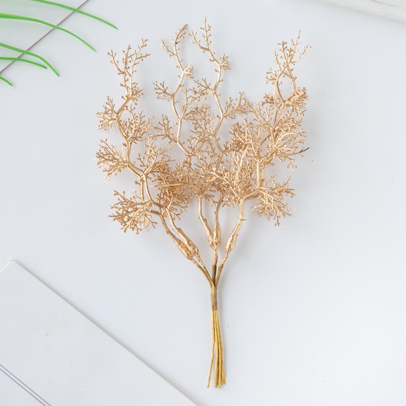 Artificial Plants Golden Silvery Christmas Colorful Tree Gift Vase Filler Home Room Wedding Warm Atmosphere Building Decorations