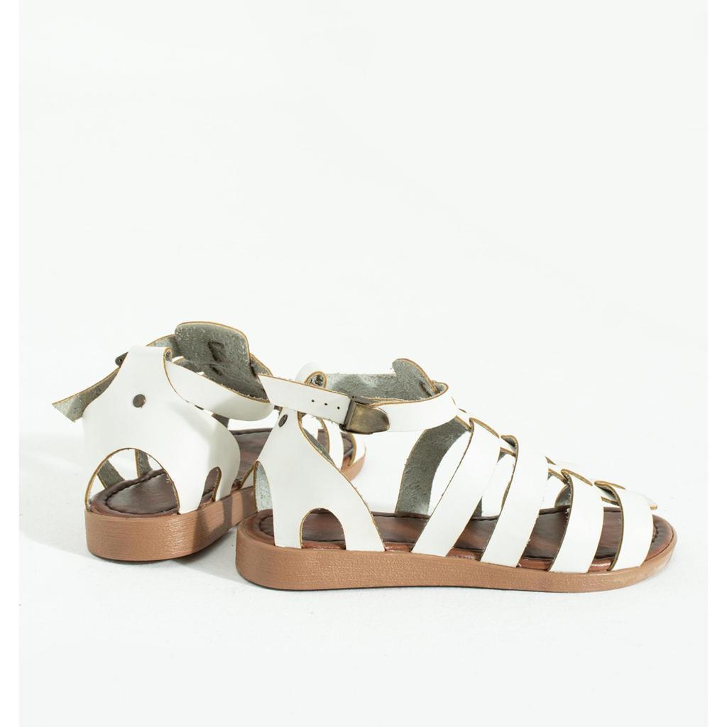 Sandales décontractées épaisses à rayures à la cheville pour femmes 51-810-23