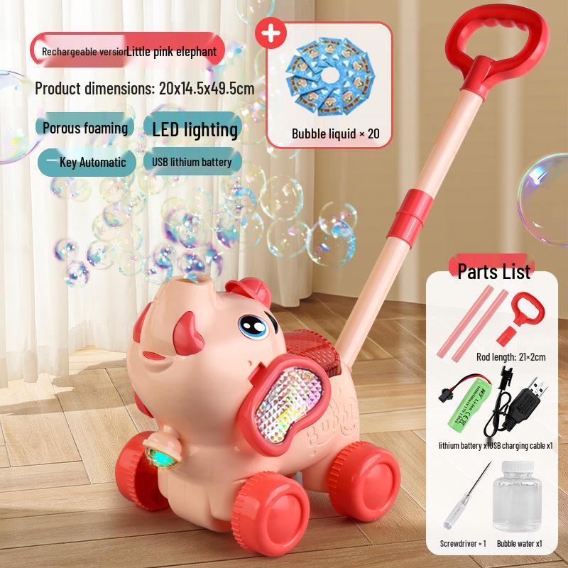 2025 Handheld Automatic Bubble Machine Toy for Kids – Outdoor Push Cart Bubble Blower