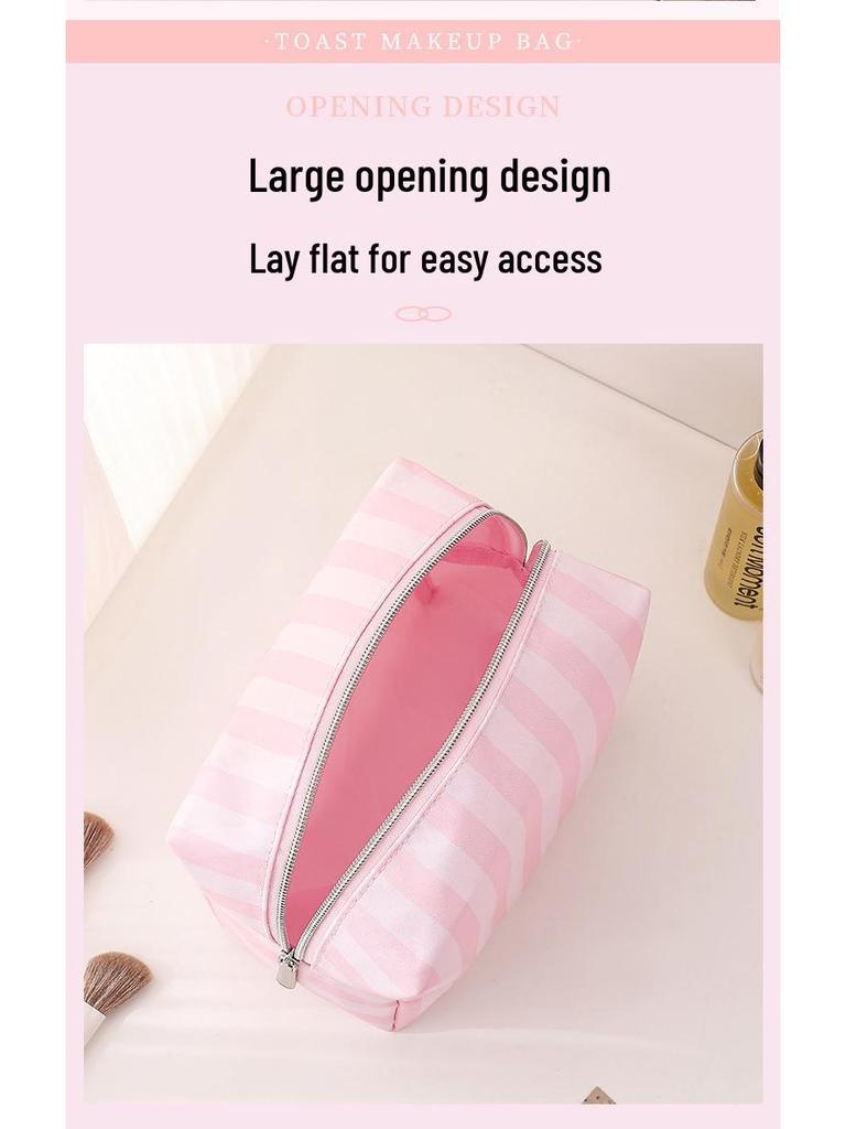 Chic Double-Layer Travel Makeup Bag: Cute, Spacious, Portable Cosmetics Organizer