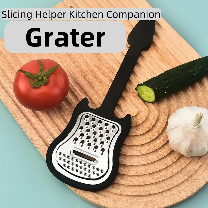 Stainless Steel Guitar-shaped Melon Graters Creative Fruit Peeler Household Multi-functional Graters Potato Peeler Kitchen Tools