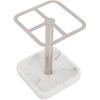 304 Stainless Steel Toothbrush Holder, Space Saving Toothpaste Storage Stand with 3 Slots for Bathroom, No Drilling Installation (Silver)