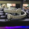 Hip-hop open love Cuban bracelet copper inlaid zircon personality niche high-end full diamond jewelry