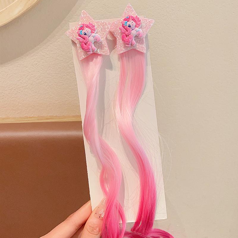 My Little Pony Colorful Braided Wig & Star Hair Ties for Girls - 2025 Princess Style