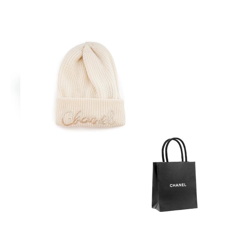 

CHANEL embroidery beading wool wool hat women s style чорний