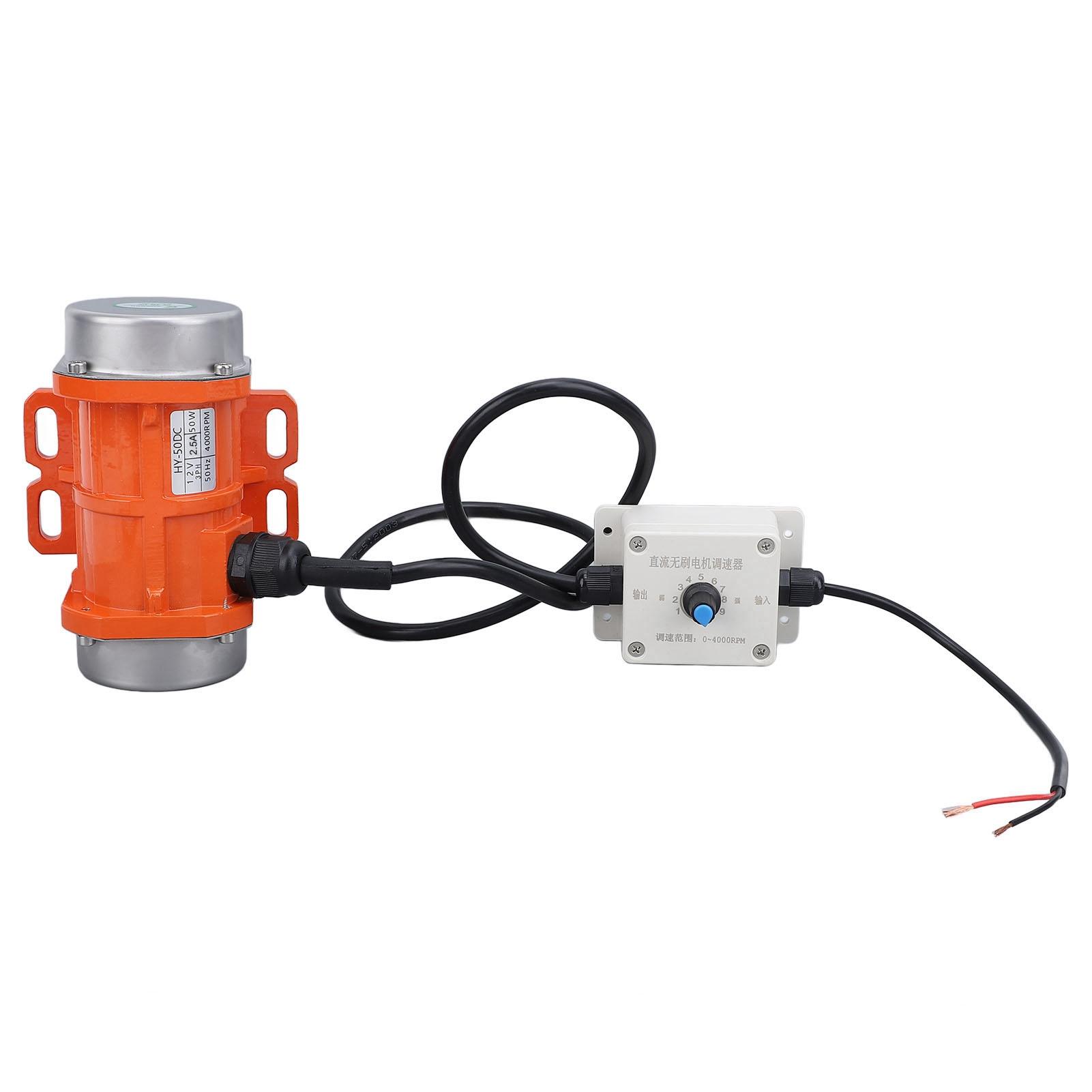 

Двигун вібратора для бетону DC 12V 4000 об/хв Безщітковий Алюмінієвий сплав IP65 Електричний вібруючий двигун з регулятором швидкості для