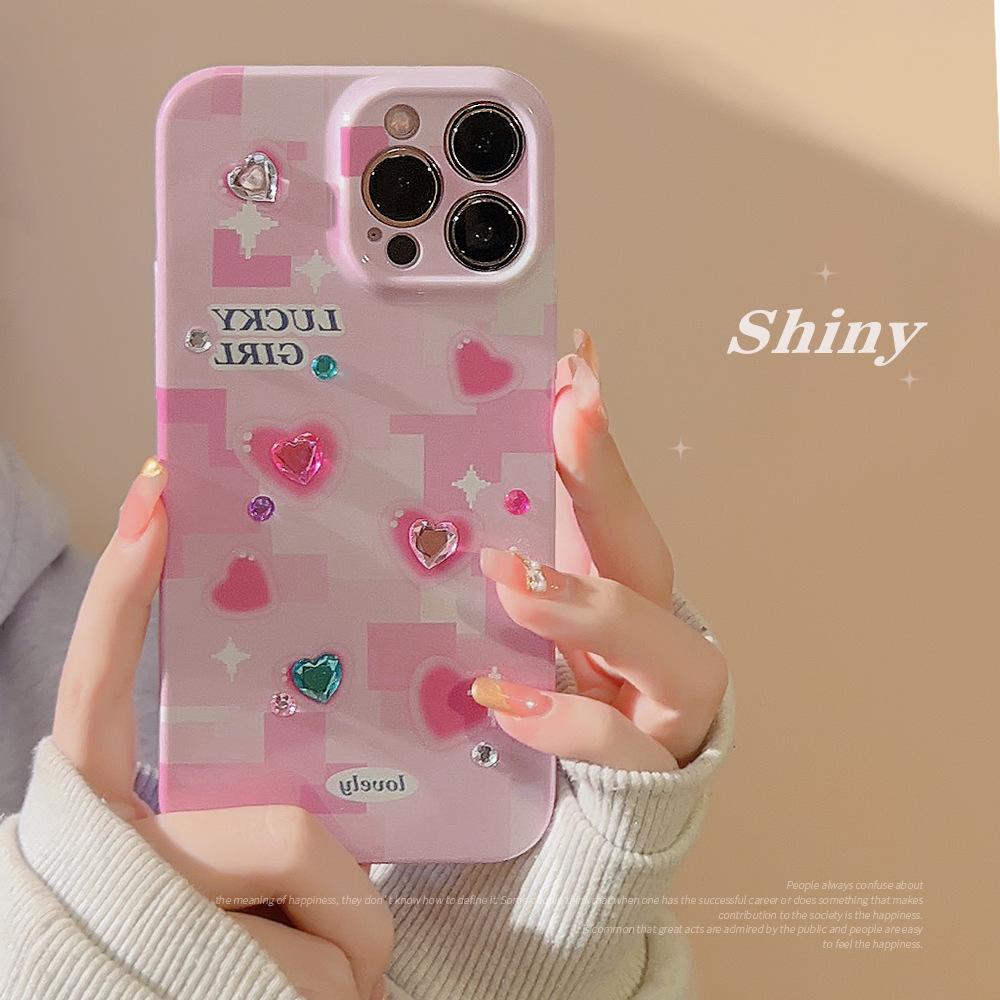 Y2k Style DIY Color Diamond Apple 15 ProMax Mobile Phone Case IPhone 13 Women 11 Suitable for 12 Philin