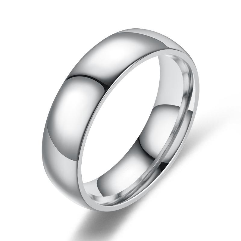 6mm Duhové Barevné Hladké Povrchové Prsteny pro Ženy Trendy Roztomilé Svatby z Nerezové Oceli