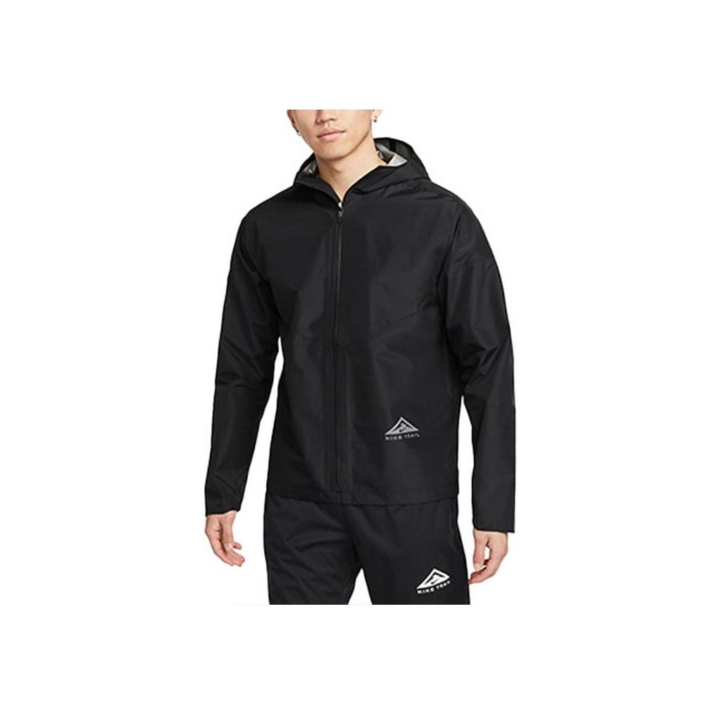 Nike Trail Series Gore-Tex Solid Color Logo Print Zip-Up Hooded Jacket Men Outerwear Black DM4660-010