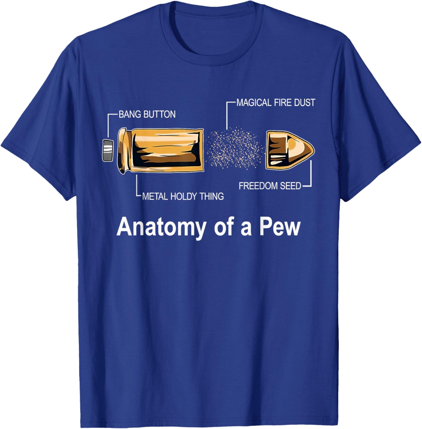 Anatomy of A Bullet Unisex TShirt Short Sleeve Casual 100 Cotton Shirts S