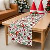 Merry Christmas Cardinals Birds Flowers Linen Table Runner Party Decor Winter Pinecone Berry Table Runners Christmas Decorations