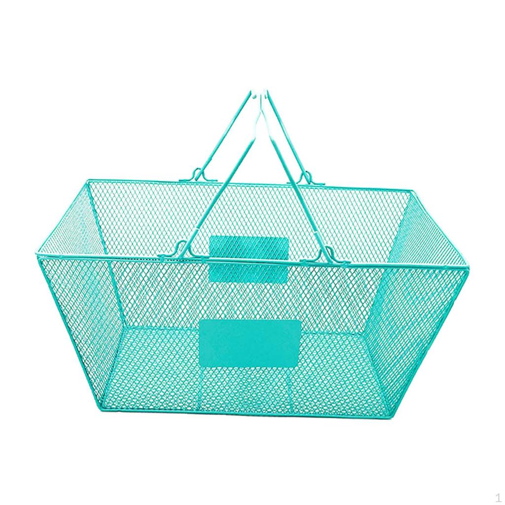 Large Capacity Hand Basket with Metal Construction for Convenience