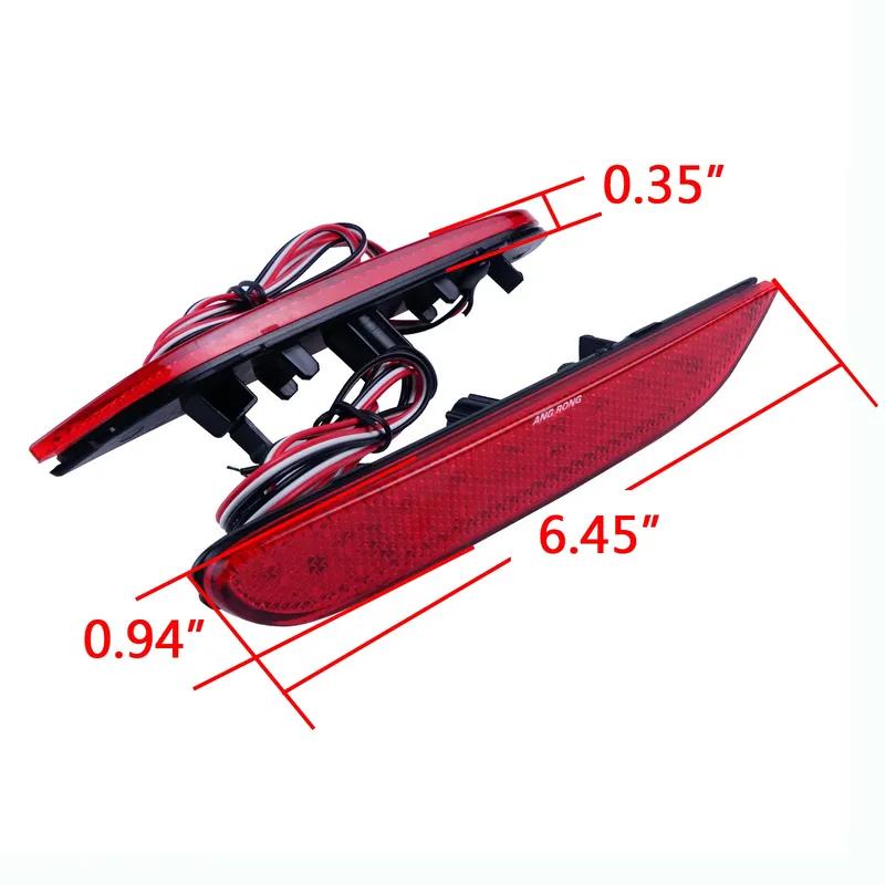 ANGRONG 2x Red Lens Rear Bumper Reflector LED Stop Brake Light For Nissan Rogue Leaf Pathfinder Infiniti Q50 QX56 QX60 QX80 QX30