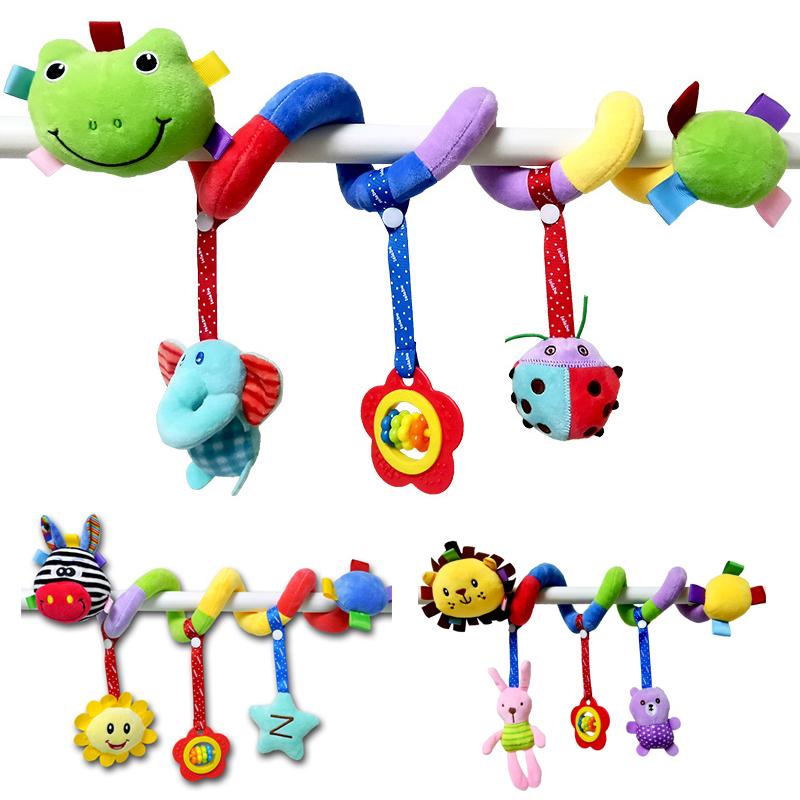 Baby Toy Stroller Spiral Activity Plush Hanging Rattle Toys Car Seat Toys Stroller Sensory Toy For 0 6 12 24 Months Newborn Gift