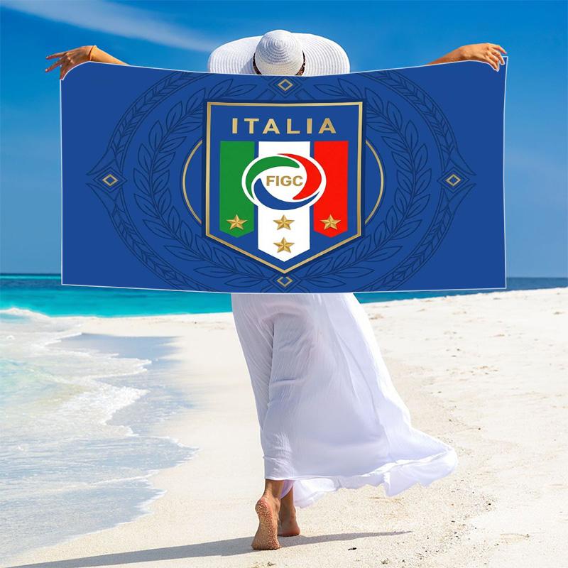 Italy National Football Print Beach Towel, Large Soft Quick Dry Towel for Beach Camping Swimming