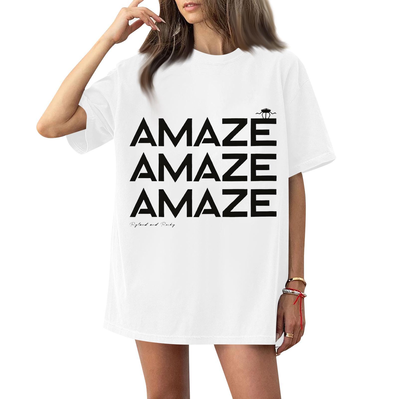 

Women s round-neck casual printed short-sleeved T-shirt top XL білий